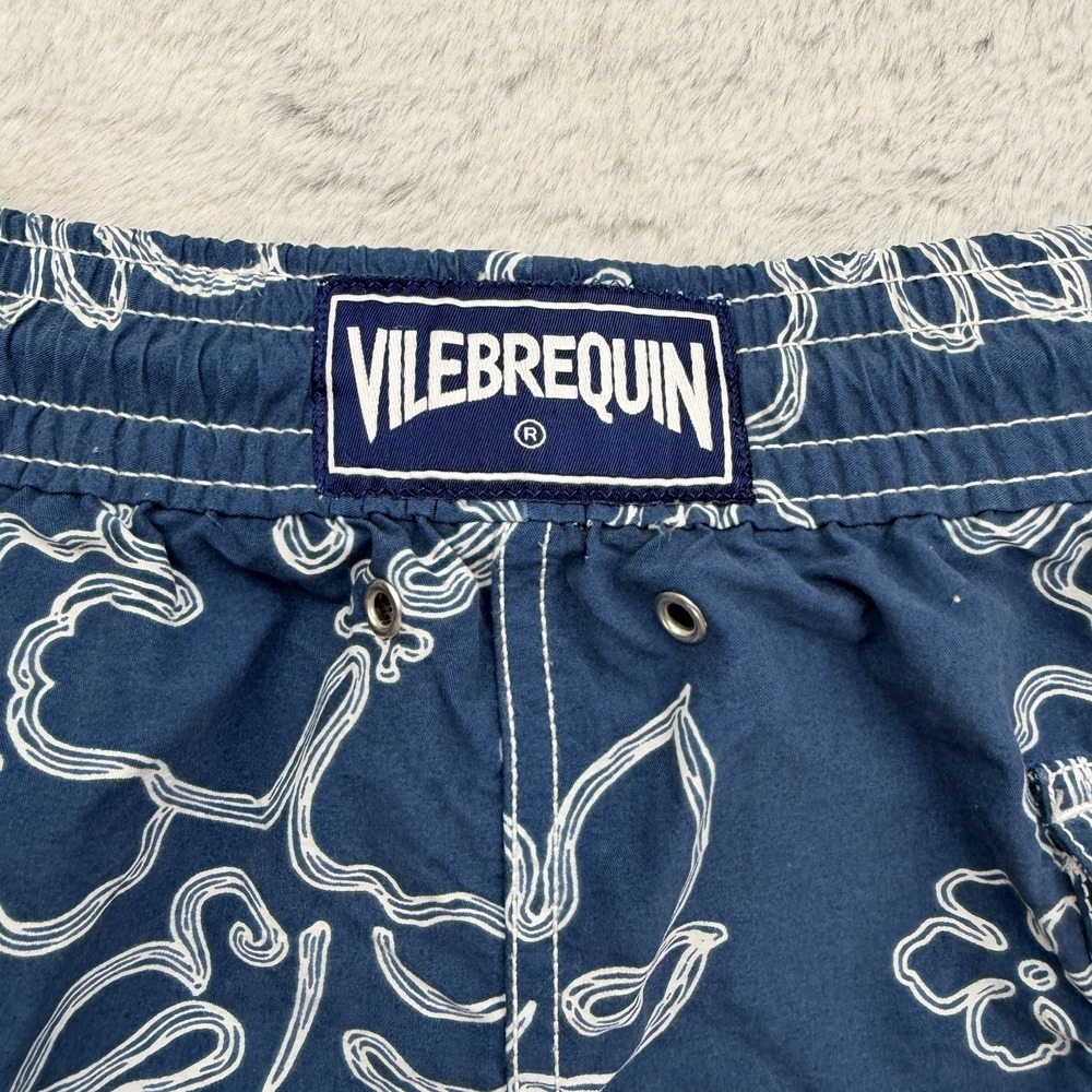 Vilebrequin Swim Trunks Mens XL Blue Floral Hawaiian Elastic Waist Drawstring - Picture 7 of 8
